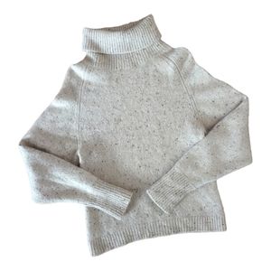 Vince. 100 % Cashmere Funnel Turtleneck Ribbed Speckled Cropped Small Sweater.